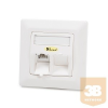 KELine 601140-UP + KEJ-C5E-U-TL(2) Modulo50 süllyesztett aljzat, Kategória 5E, 2xRJ45/u csatlakozóval