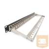 KELine KEP-C5E-S-TL Patch panel, Kategória 5E, 24xRJ45/s, fekete, csatlakozókkal