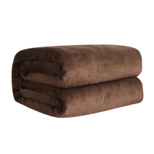  Kellemes tapintású puha plüss takaró - sötétbarna pléd, 150*200cm (BBCD) lakástextília