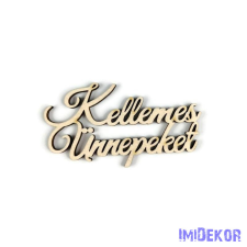  Kellemes Ünnepeket felirat 5db/csomag 5x10cm - Natúr dekorációs kellék