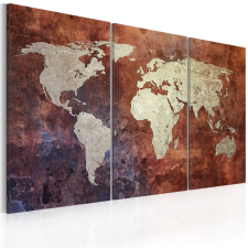  Kép - falitérkép - Rusty map of the World - triptych Világtérkép 120x80 térkép