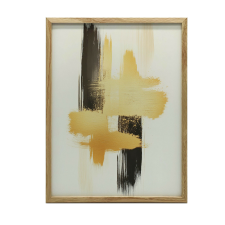 KÉP PAPÍRRA KONTRASZT ARANY ÉS FEKETE ARANY KERETBEN 30x40 CM grafika, keretezett kép