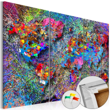  Kép parafán - Colourful Whirl [Cork Map] Parafa világtérkép - vászonkép 90x60 térkép
