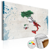  Kép parafán - Italy [Cork Map] Parafa Olaszország térkép - vászonkép 60x40