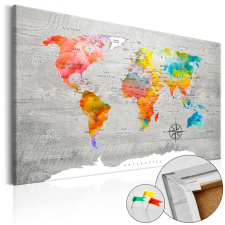  Kép parafán - Multicolored Travels [Cork Map] Parafa világtérkép - vászonkép 120x80 térkép