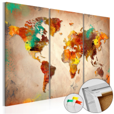  Kép parafán - Painted World [Cork Map] Parafa világtérkép - vászonkép 120x80 térkép