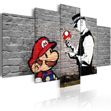 Kép - Super Mario Mushroom Cop (Banksy) 200x100 grafika, keretezett kép