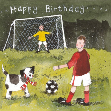  Képeslap Alex Clark borítékkal, 14x14 cm, foci HBD party kellék