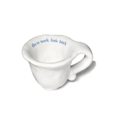 Kerámia csésze, Incartato Ceramics, Menj dolgozni, 80 ml, fehér bögrék, csészék