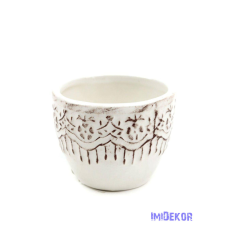  Kerámia kaspó mini antikolt - C dekorációs kellék