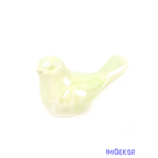  Kerámia madár kicsi faragott - Zöld dekorációs kellék