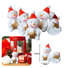  Kerámia ülő hóember csillaggal 6db/csomag dekorációs kellék