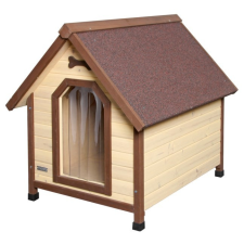  Kerbl Dog House 4-Seasons Szigetelt Fa Kutyaház 100 X 83 X H 94 Cm Ajtóval (81349) szállítóbox, fekhely kutyáknak