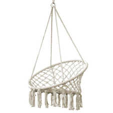 Kerek függő hinta 80x60x120 cm, bézs, 150 kg teherbírás kerti bútor