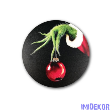  Kerek karácsonyi 13cm - Grincs kéz dekorációs kellék