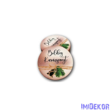 Kerek karácsonyi 5cm 5db/csomag - Boldog Karácsonyt Rosegold dísszel dekorációs kellék