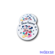  Kerek karácsonyi 7cm 5db/csomag - Mickey és Minnie dekorációs kellék