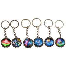 Kerek kulcstartó űr motívummal kulcstartó