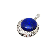 Kerek medál fém Lapis lazuli 3cm medál