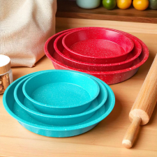  Kerek sütőforma szett, 3 részes, fém sütés és főzés