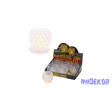  Kerekded poharas LED mécses melegfényű 7,5x7cm dekorációs kellék