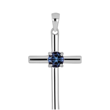  Kereszt Ezüst Medál "Császár Lila" Moissanite-tel, Y62038 medál