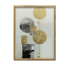 KERET FALI PLAKÁT ARANY ÉS FEKETE ABSZTRAKT 30x40 CM grafika, keretezett kép
