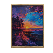 KERET FALI PLAKÁT BEÁLLÍTÓ SUN GOLD KERET 50x70 CM grafika, keretezett kép