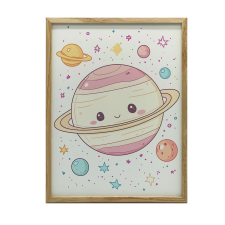 KERET FALI PLAKÁT CUTE PLANET 70x100 CM ALUMÍNIUM FEKETE grafika, keretezett kép