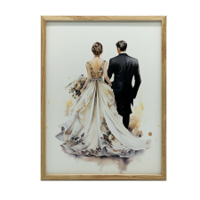 KERET FALI PLAKÁT ESKÜVŐI ÁLMOK FEKETE 30x40 cm-es szőnyeg grafika, keretezett kép