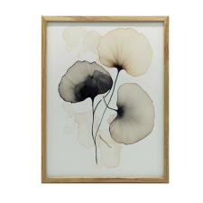 KERET FALI PLAKÁT FEHÉR GINKGO BOHO POETRY 30x40 CM grafika, keretezett kép