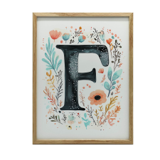 KERET FALI PLAKÁT FEKETE VIRÁGOK F 50x70 CM MATT PAPÍR grafika, keretezett kép