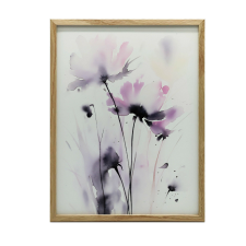 KERET FALI PLAKÁT FINOM Akvarell VIRÁGOK 70x100 CM grafika, keretezett kép