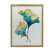 KERET FALI PLAKÁT GINGKBILO LEVELEK SÖTÉTBARNA 30x40 CM grafika, keretezett kép