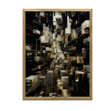 KERET FALI PLAKÁT GOLDEN LABYRINTH GLAMOUR 50x70 CM GOLD grafika, keretezett kép