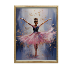 KERET FALI PLAKÁT GRACE IN MOVEMENT BALLERINA 30x40 CM ARANY grafika, keretezett kép