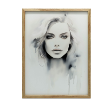 KERET FALI PLAKÁT GYÖNYÖRŰ NŐ FEKETE ALUMÍNIUM 70x100 CM grafika, keretezett kép