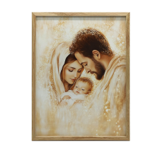  KERET FALI PLAKÁT HOLY FAMILY GOLDEN GLORY 30x40 CM grafika, keretezett kép