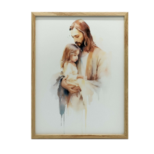 KERET FALI PLAKÁT JÉZUS BABA TARTOZÓ 30x40 CM grafika, keretezett kép