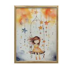 KERET FALI PLAKÁT KARUSEL CSILLAGOKBÓL 50x70 CM FEKETE KERET grafika, keretezett kép