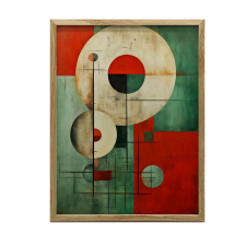 KERET FALI PLAKÁT KÖRÖK HARMÓNIÁJA ABSZTRAKT 50x70 CM grafika, keretezett kép
