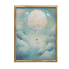 KERET FALI PLAKÁT Léggömb ÁLMOK VILÁGA GYERMEKEKNEK 50x70 grafika, keretezett kép