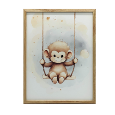  KERET FALI PLAKÁT MAJOM LENGŐ ARANY KERETEN 50x70 CM grafika, keretezett kép