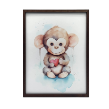 KERET FALI PLAKÁT MAJOM SZÍV MOTIFULÁSSAL 50x70 CM grafika, keretezett kép