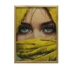 KERET FALI PLAKÁT MYSTERIOUS EYES FEKETE 40x50 CM MATT grafika, keretezett kép