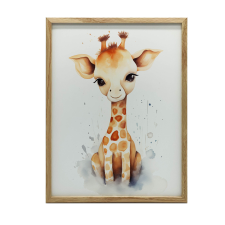  KERET FALI PLAKÁT ÖRÖMES ZSIRÁF A DZSUNGLEBŐL 40x50 CM grafika, keretezett kép