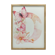  KERET FALI PLAKÁT SÖTÉTBARNA VIRÁGOK BUTTERFLY 50X70 CM MATT grafika, keretezett kép