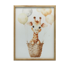 KERET FALI PLAKÁT VIDÁM ZSIRÁF UTAZÁSA 40x50 CM grafika, keretezett kép