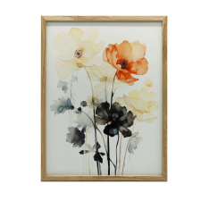 KERET FALI PLAKÁT VIRÁG SYMPHONY Akvarell 50x70 CM grafika, keretezett kép