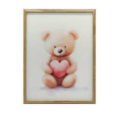 KERETES FALI PLAKÁTMACVE SZERETETTEL TELJES SZÍV GYERMEKEKNEK 30x40 grafika, keretezett kép